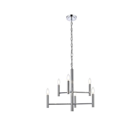 Living District Carmella 6 Lights Pendant In Chrome LD7060D22C